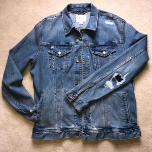 Old Navy Mens Distressed Jean Jacket Large
